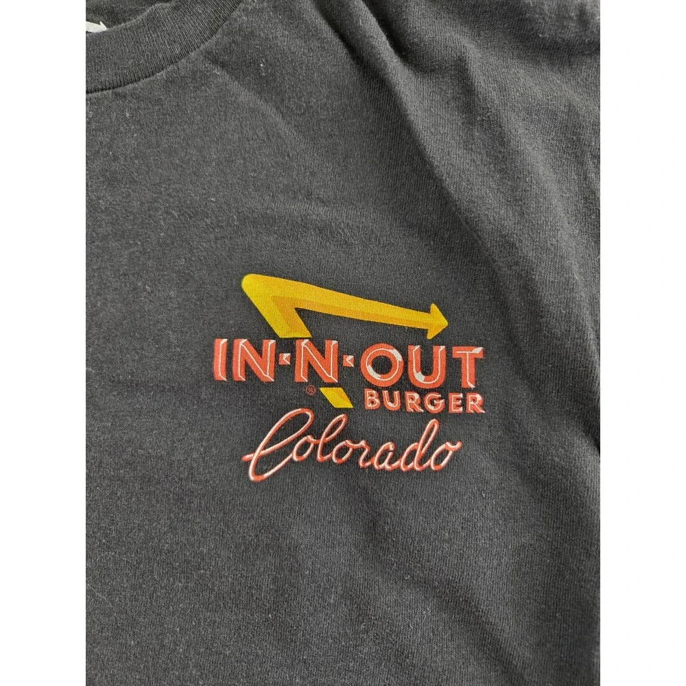 In-N-Out Burger Colorado Graphic T-Shirt Mens Medium Black Short Sleeve Mountain - Picture 4 of 9